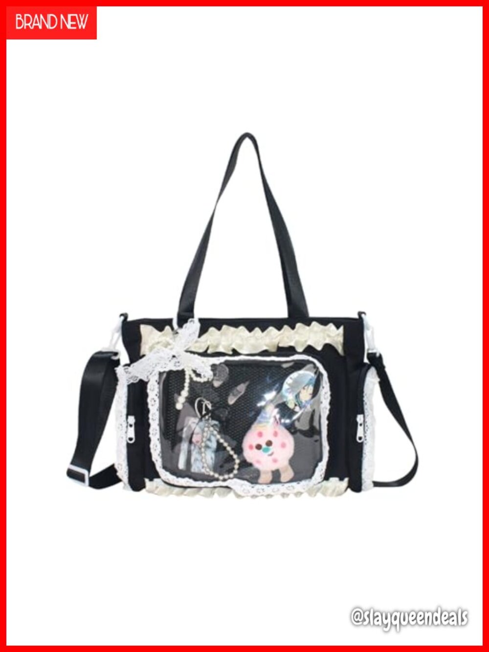 Ita Crossbody Tote Bag Kawaii Pin Display Messenger Nylon with Insert
